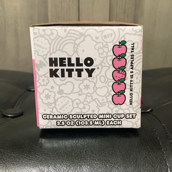 New Hello Kitty Ceramic Sculpted Mini Espresso Small Cup Set In Different Bows - Picture 8 of 9